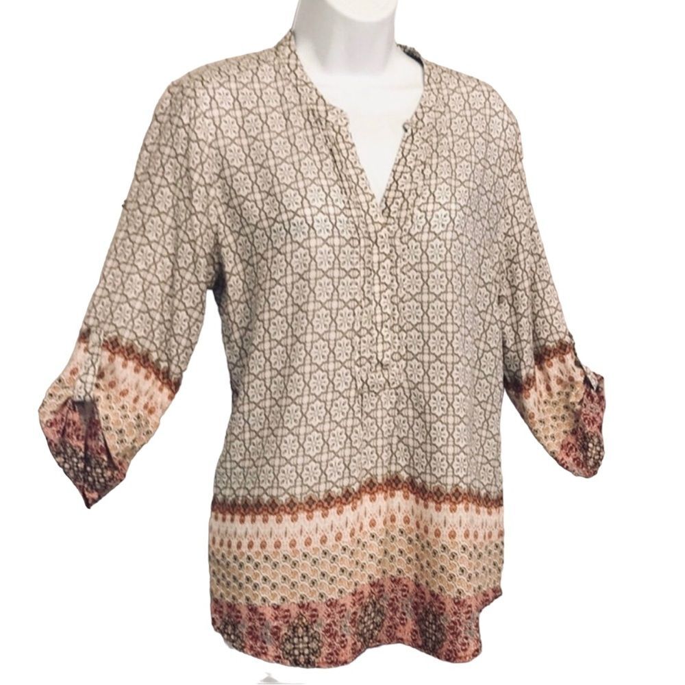 Artisan Floral Boho Tunic Top